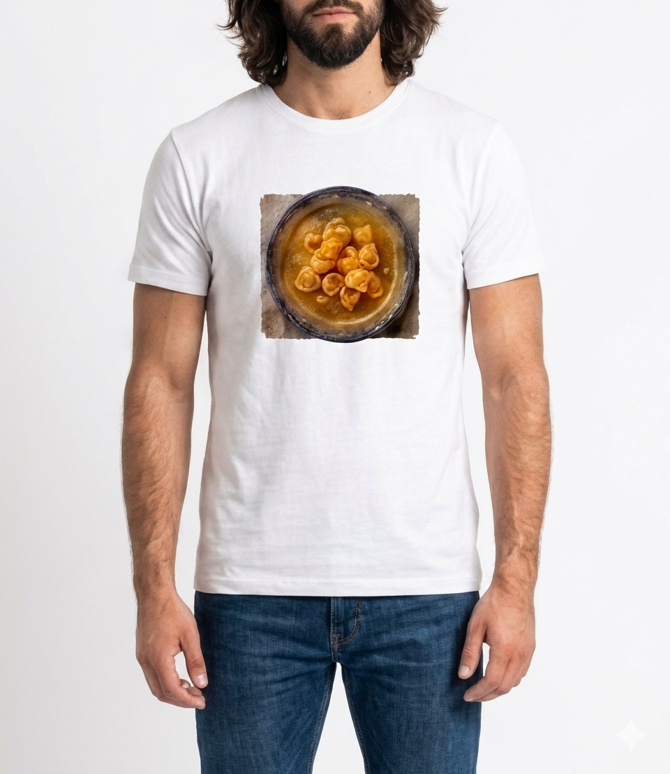 PATTERN PER BOLOGNA TSHIRT MEZZA MANICA COTONE TORTELLINI BIANCA